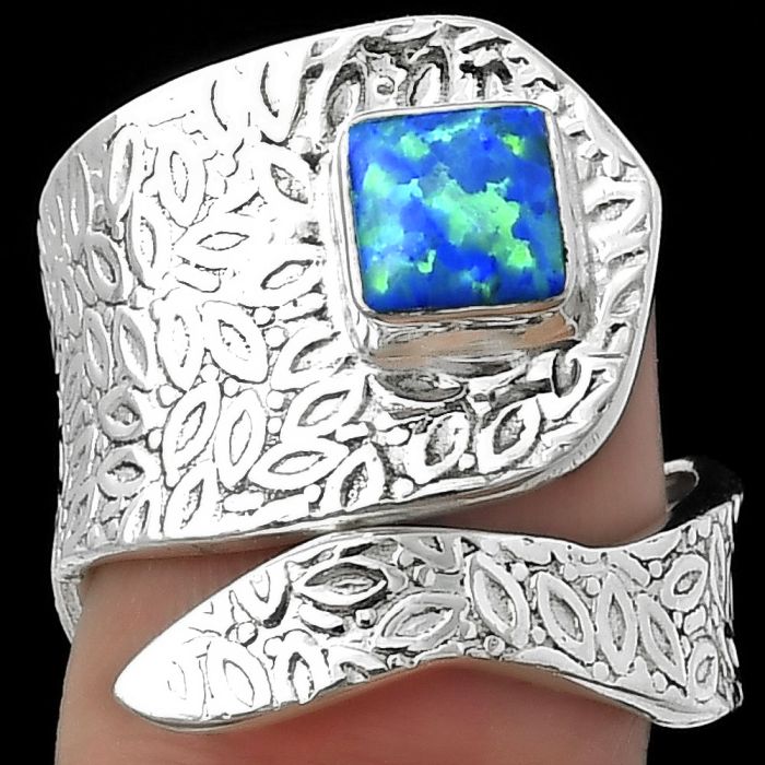 Adjustable - Fire Opal Ring size-7 SDR152362 R-1374, 6x6 mm
