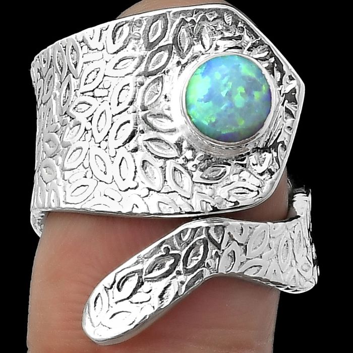 Adjustable - Fire Opal Ring size-6.5 SDR152368 R-1374, 6x6 mm