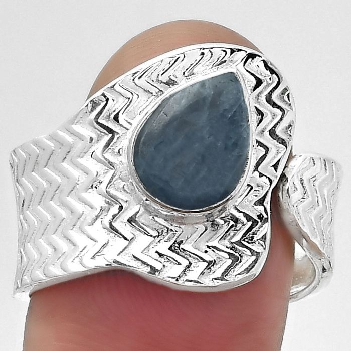 Adjustable - Blue Apatite - Madagascar Ring size-9 SDR152483 R-1381, 7x10 mm