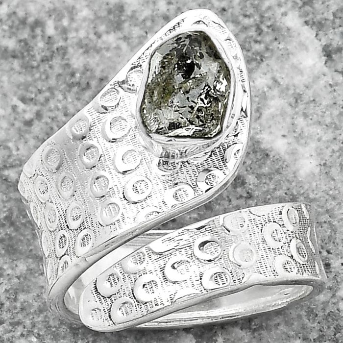 Adjustable - Herkimer Diamond - USA Ring size-7.5 SDR152550 R-1374, 6x8 mm