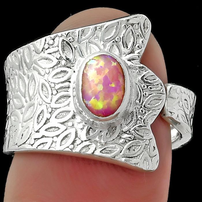 Adjustable - Fire Opal Ring size-7 SDR152655 R-1381, 5x7 mm