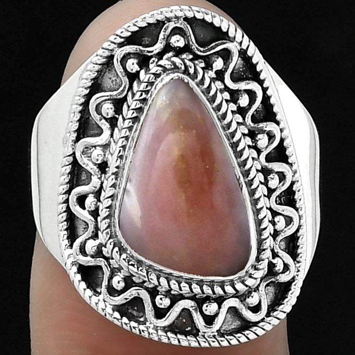 Natural Pink Opal - Australia Ring size-8.5 SDR154530 R-1501, 8x13 mm