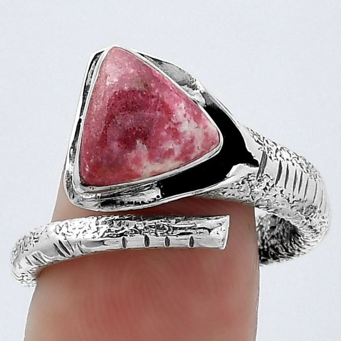 Adjustable - Pink Thulite - Norway Ring size-8.5 SDR154652 R-1306, 9x10 mm