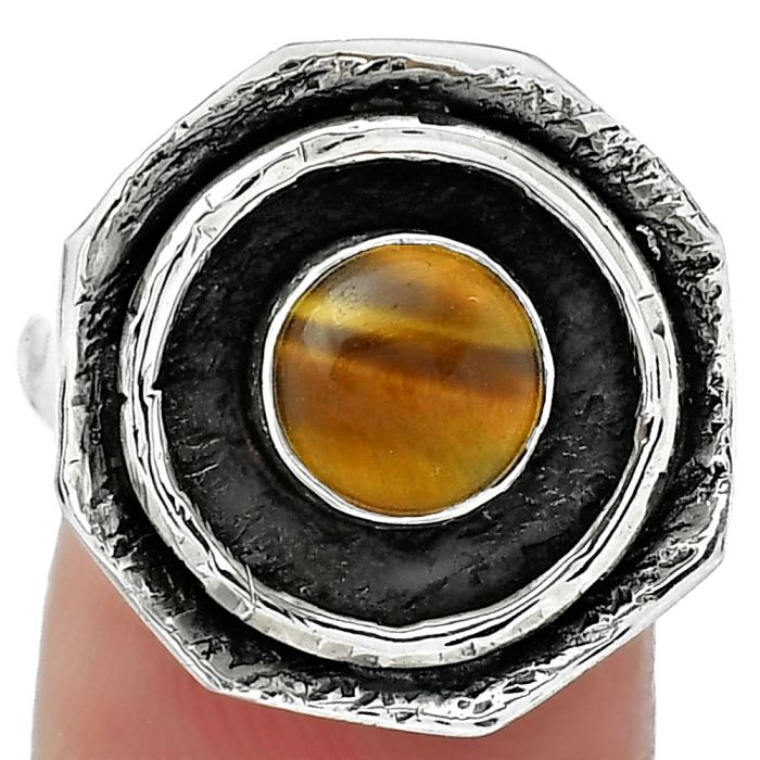 Natural Tiger Eye - Africa Ring size-6.5 SDR154852 R-1468, 7x7 mm