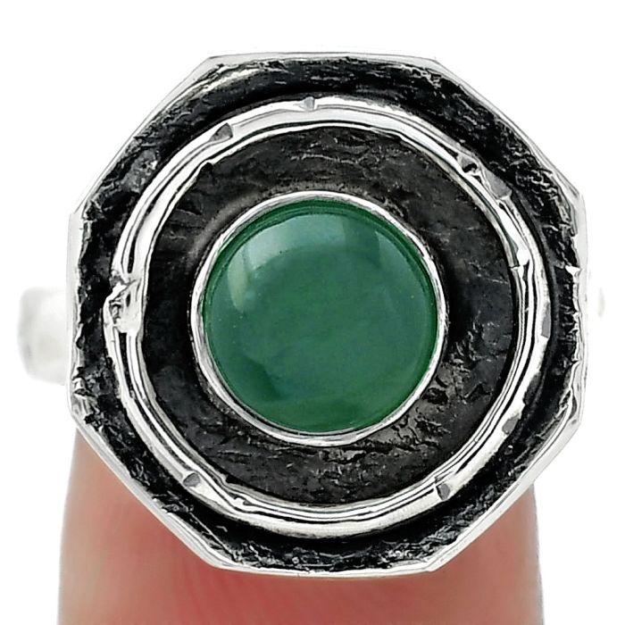 Natural Green Onyx Ring size-8 SDR154854 R-1468, 8x8 mm