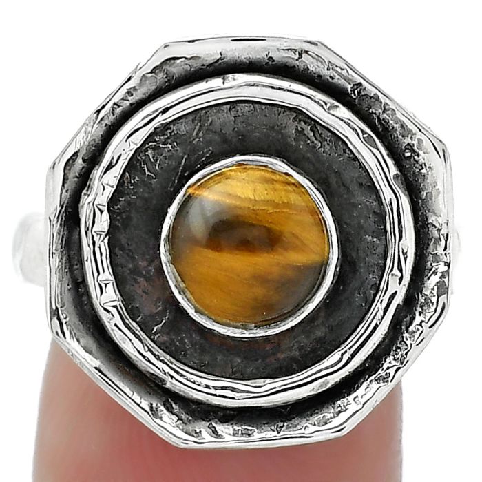 Natural Tiger Eye - Africa Ring size-8.5 SDR154855 R-1468, 7x7 mm
