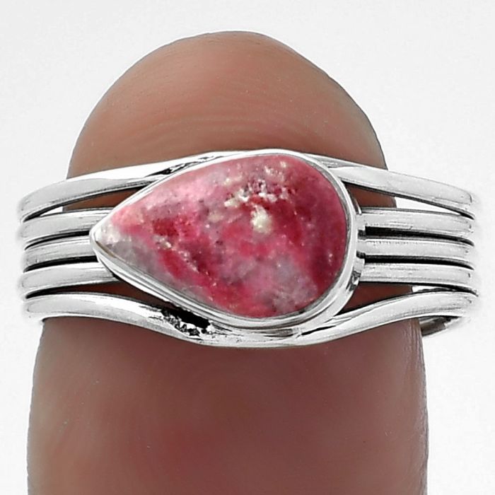 Adjustable - Pink Thulite - Norway Ring size-8 SDR155183 R-1578, 7x10 mm
