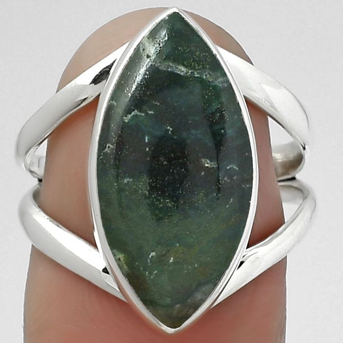 Natural Larsonite Jasper Ring size-7 SDR155306 R-1002, 10x20 mm