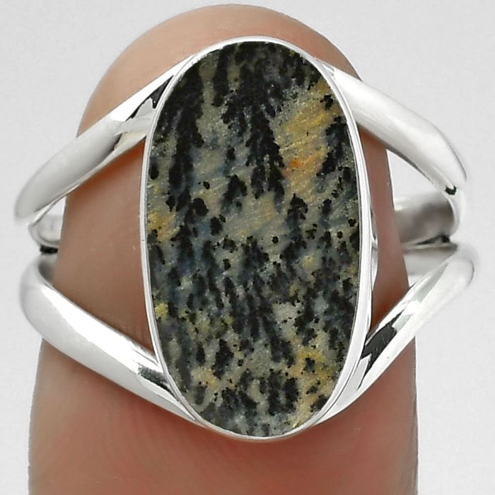Natural Russian Honey Dendrite Opal Ring size-8 SDR155323 R-1002, 9x16 mm