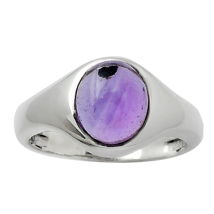 Natural Amethyst Cab - Brazil Ring size-8.5 SDR155348 R-1115, 8x10 mm