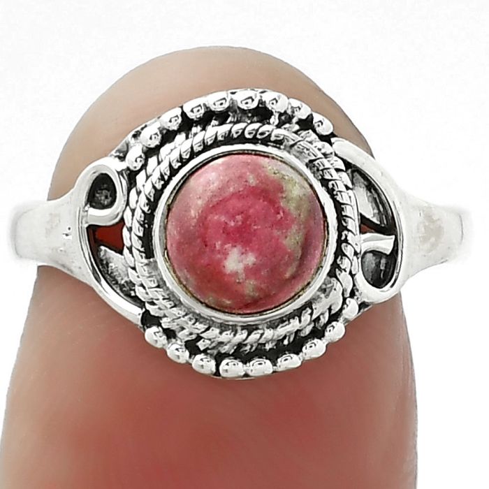 Natural Pink Thulite - Norway Ring size-7 SDR155356 R-1416, 6x6 mm