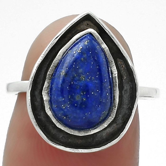Natural Lapis - Afghanistan Ring size-7 SDR155871 R-1468, 8x12 mm