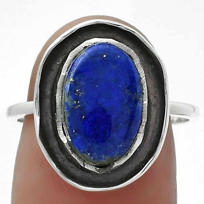 Natural Lapis - Afghanistan Ring size-8 SDR155879 R-1468, 8x12 mm