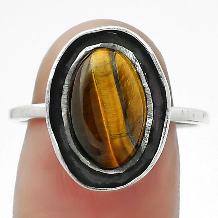 Natural Tiger Eye - Africa Ring size-9 SDR155895 R-1468, 8x12 mm