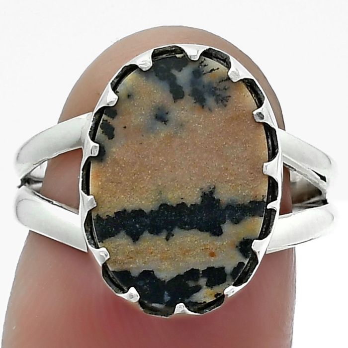 Natural Russian Honey Dendrite Opal Ring size-7.5 SDR156036 R-1210, 11x15 mm