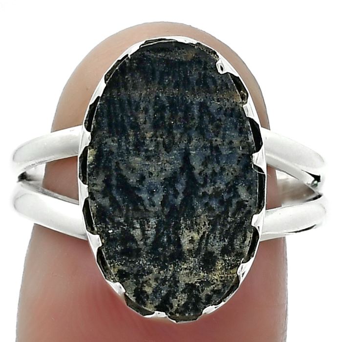 Natural Russian Honey Dendrite Opal Ring size-8.5 SDR156043 R-1210, 11x17 mm