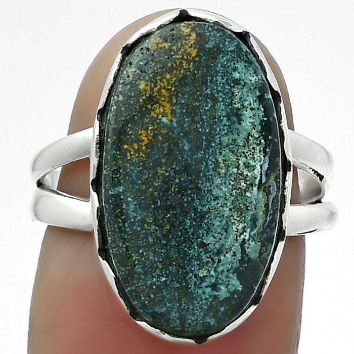 Natural Larsonite Jasper Ring size-7.5 SDR156170 R-1338, 12x20 mm