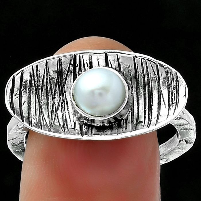 Natural Fresh Water Pearl Ring size-7 SDR156689 R-1573, 6x6 mm