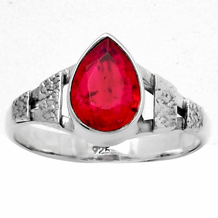 Lab Created Ruby Ring size-9.5 SDR156750 R-1545, 7x10 mm