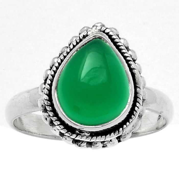 Natural Green Onyx Ring size-8.5 SDR156851 R-1245, 8x10 mm