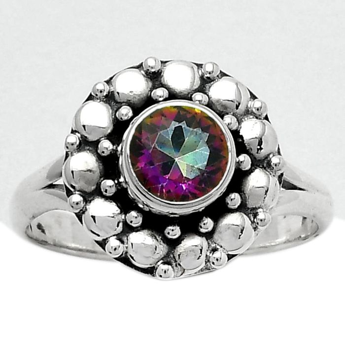 Natural Mystic Topaz Ring size-7 SDR157098 R-1488, 6x6 mm
