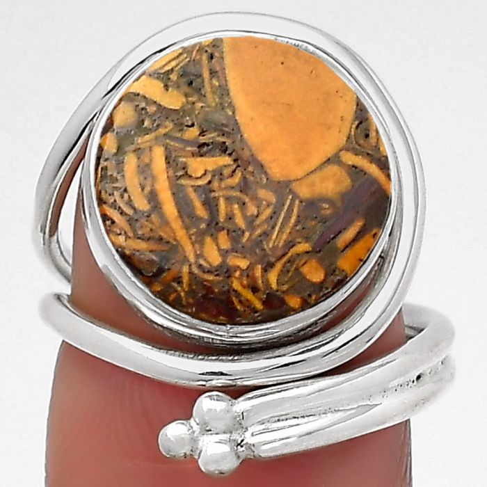 Coquina Fossil Jasper - India Ring size-7.5 SDR158475 R-1276, 14x14 mm