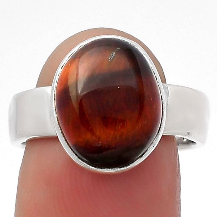 Natural Red Tiger Eye Ring size-8 SDR158550 R-1001, 11x13 mm