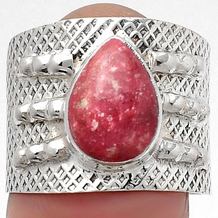 Natural Pink Thulite - Norway Ring size-8 SDR158604 R-1537, 8x11 mm