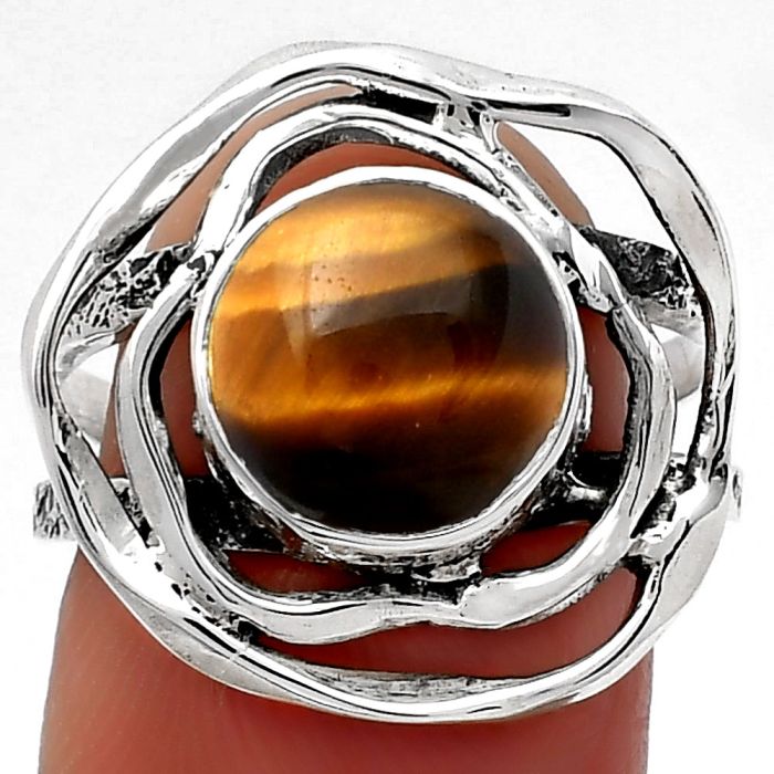 Natural Tiger Eye - Africa Ring size-8 SDR158640 R-1602, 10x10 mm
