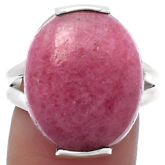 Natural Rhodonite Ring size-8.5 SDR159457 R-1084, 16x18 mm