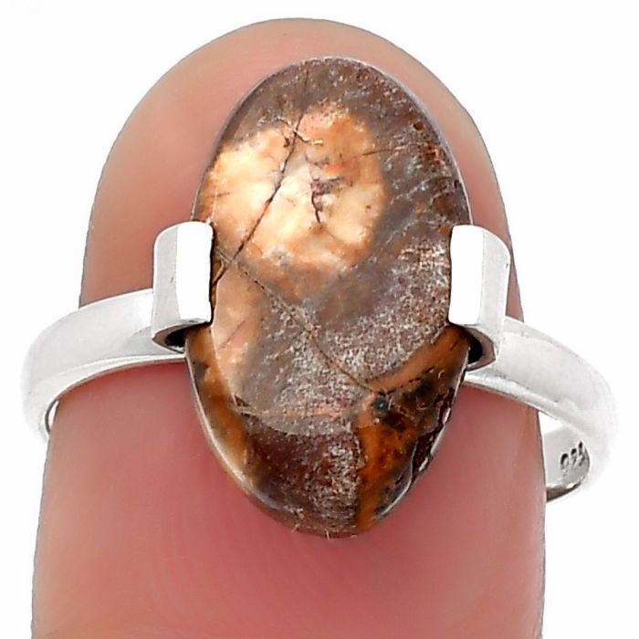 Natural Mexican Bird Eye Ring size-8 SDR159678 R-1173, 10x16 mm