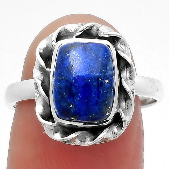 Natural Lapis - Afghanistan Ring size-8 SDR160041 R-1083, 7x10 mm