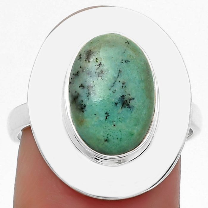 Natural Rare Turquoise Nevada Aztec Mt Ring size-8 SDR160130 R-1082, 8x12 mm