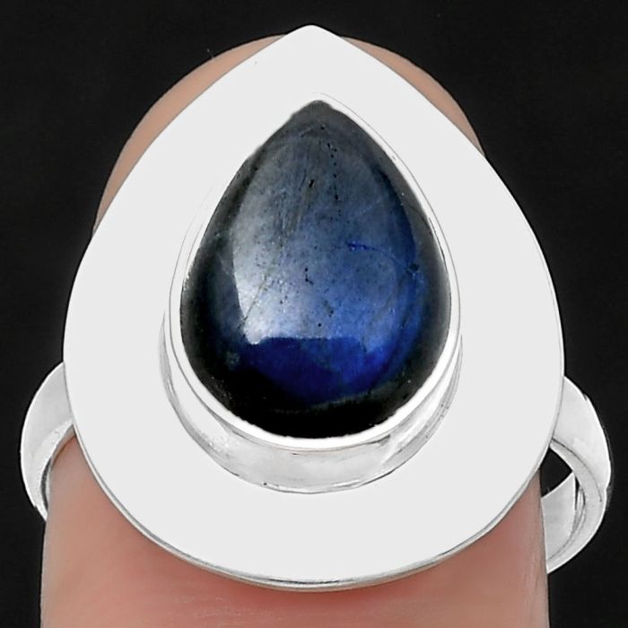 Blue Fire Labradorite - Madagascar Ring size-8 SDR160182 R-1082, 9x12 mm