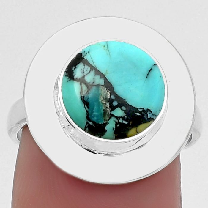 Lucky Charm Tibetan Turquoise Ring size-7.5 SDR160270 R-1082, 10x10 mm