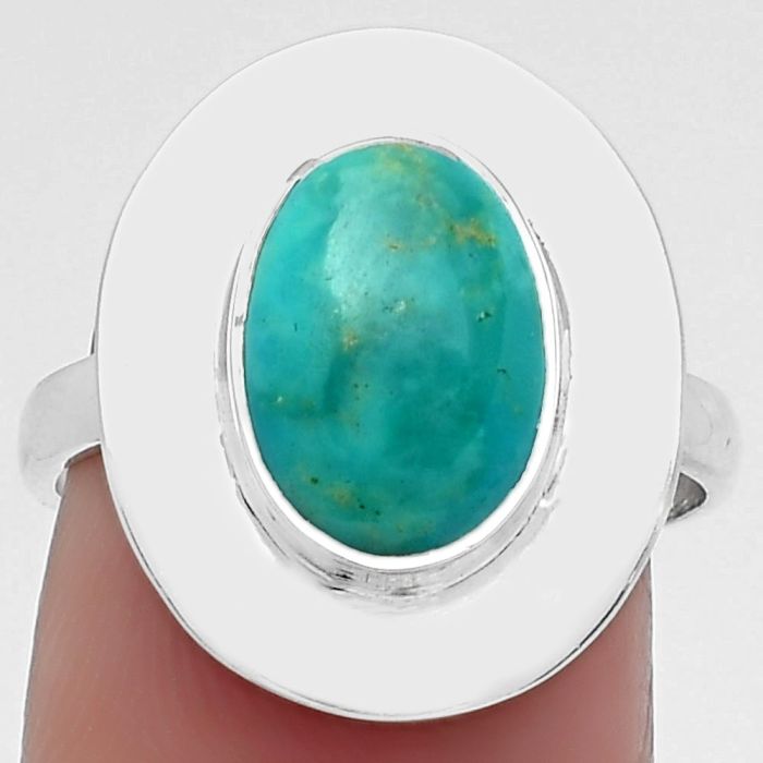 Natural Turquoise Nevada Aztec Mt Ring size-7.5 SDR160271 R-1082, 8x11 mm