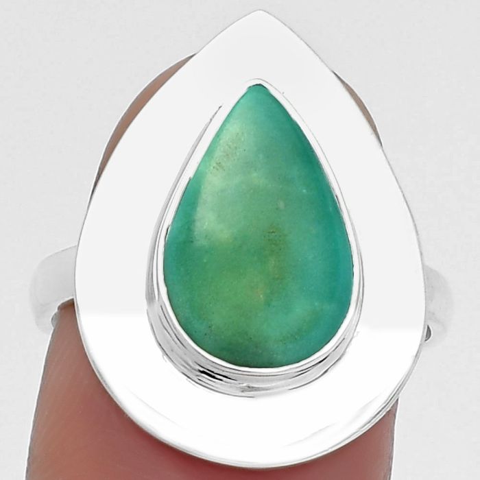 Natural Rare Turquoise Nevada Aztec Mt Ring size-8 SDR160280 R-1082, 9x13 mm