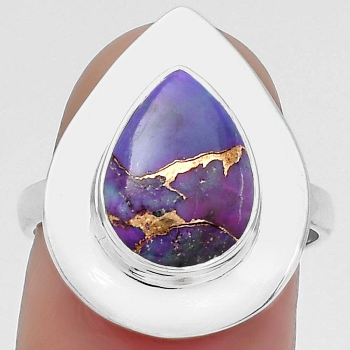 Copper Purple Turquoise - Arizona Ring size-7.5 SDR160320 R-1082, 9x12 mm