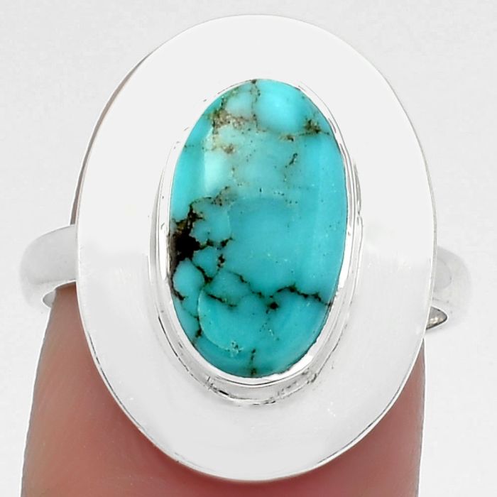 Lucky Charm Tibetan Turquoise Ring size-7.5 SDR160324 R-1082, 8x13 mm