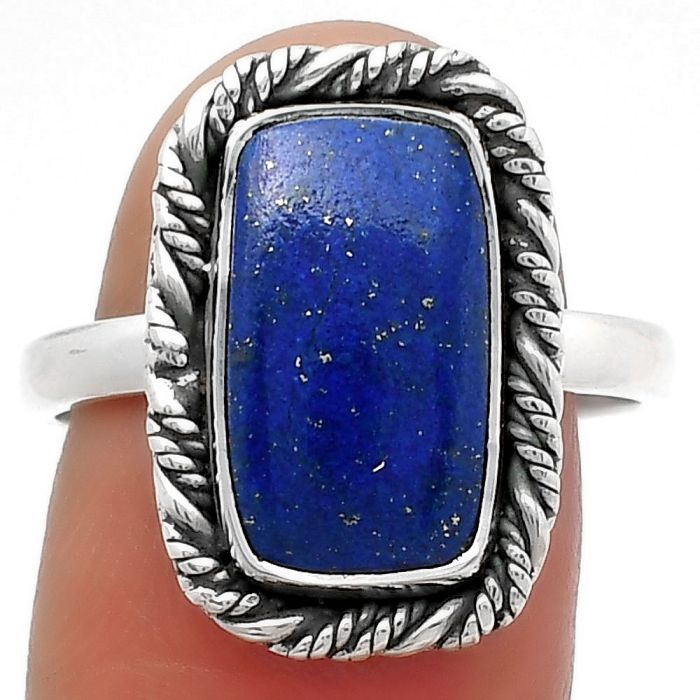 Natural Lapis - Afghanistan Ring size-8.5 SDR160611 R-1013, 8x14 mm