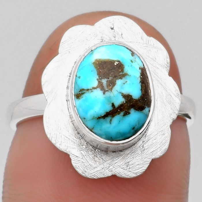 Natural Natural Turquoise Morenci Mine Ring size-7 SDR160975 R-1087, 8x10 mm