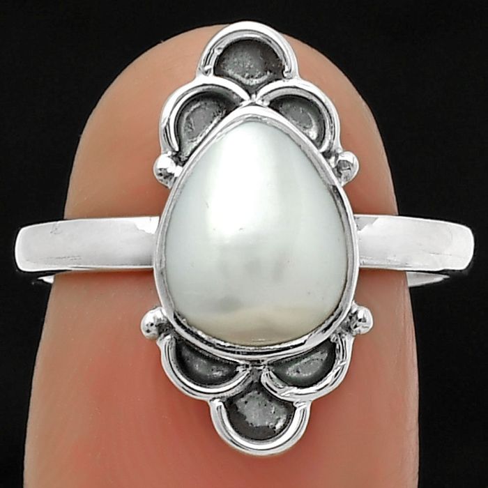 Natural Fresh Water Pearl Ring size-8 SDR162107 R-1104, 8x10 mm