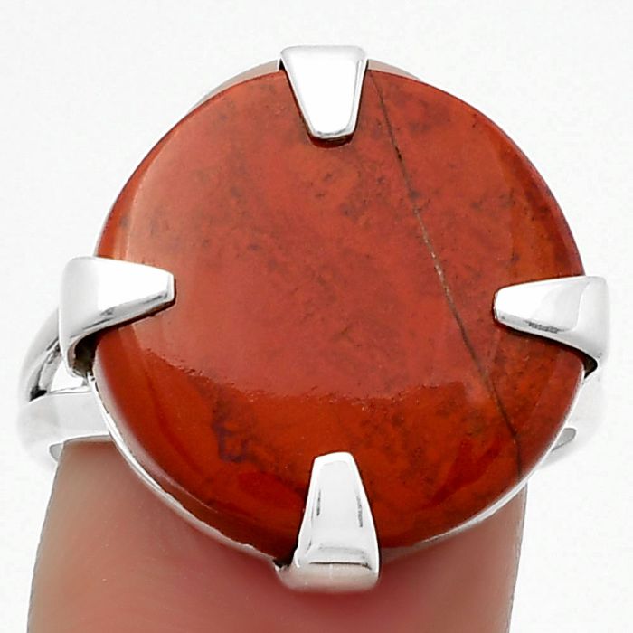 Natural Red Moss Agate Ring size-9 SDR162392 R-1305, 18x18 mm