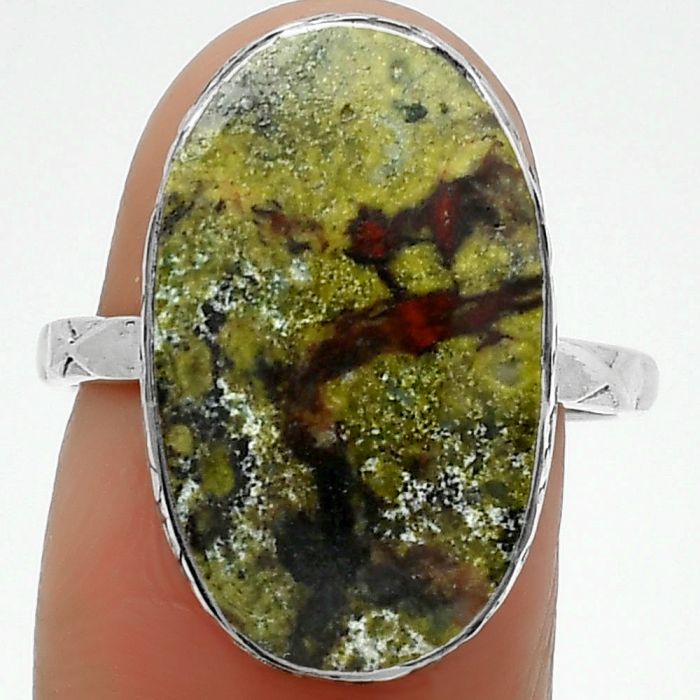 Dragon Blood Stone - South Africa Ring size-8 SDR162410 R-1191, 12x20 mm