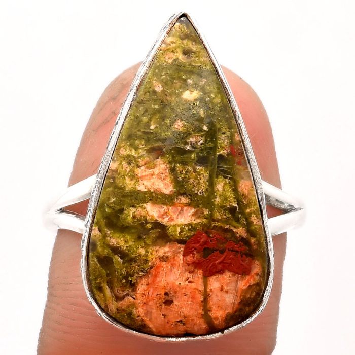 Natural Unakite Ring size-9.5 SDR162549 R-1191, 14x25 mm