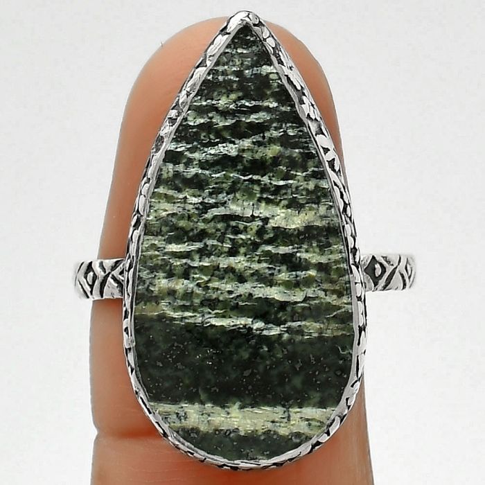 Natural Chrysotile Ring size-9 SDR163520 R-1191, 13x26 mm