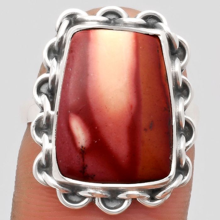 Natural Red Mookaite Ring size-7 SDR164061 R-1093, 12x16 mm