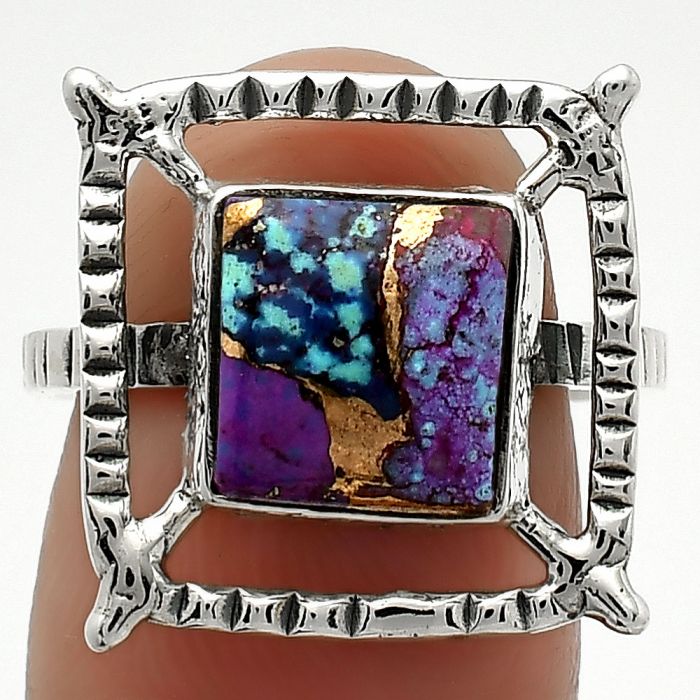 Copper Purple Turquoise - Arizona Ring size-8 SDR164300 R-1548, 9x9 mm