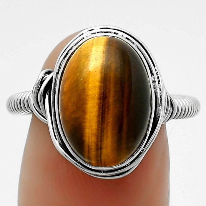 Natural Tiger Eye - Africa Ring size-7 SDR164760 R-1415, 10x14 mm