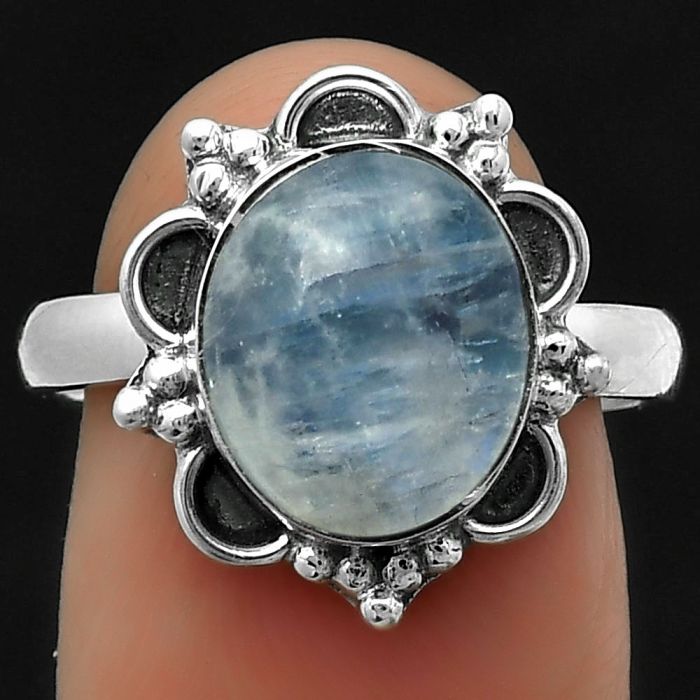 Natural Rainbow Moonstone - India Ring size-8 SDR166109 R-1092, 9x11 mm